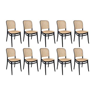 Kit 10 Cadeiras de Jantar Roma Estrutura em Plástico Polipropileno Preta Oficial Webshop