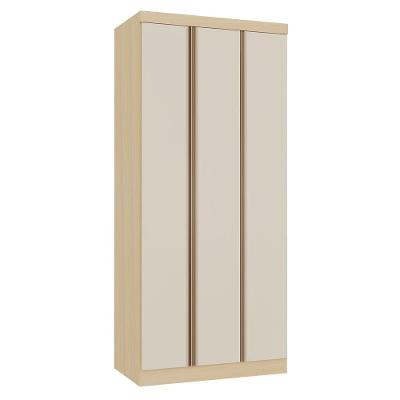 Guarda Roupa Modulado Mônaco 3 Portas de Bater 2 Gavetas MDF MDP Carvalho-off White Pérola Luciane