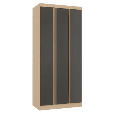 Guarda Roupa Modulado Mônaco 3 Portas de Bater 2 Gavetas MDF MDP Carvalho-graff Luciane Móveis