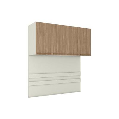 Guarda Roupa Casal MC11 Seletto 4 Portas de Bater MDP Areia-Jequitibá 165CM