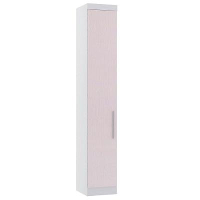 Guarda Roupa Modulado Alpes 1 Porta de Bater MDP Branco Pf Rosa Pf 38CM Luciane Móveis