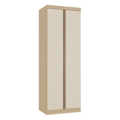 Guarda Roupa Modulado Mônaco 2 Portas de Bater MDP-MDP Carvalho-off White Pérola Luciane Móveis 79CM