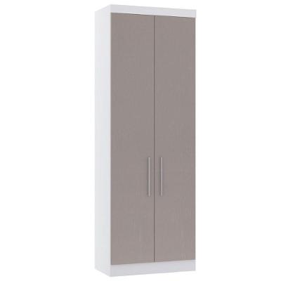 Guarda Roupa Modulado Alpes 2 Portas de Bater sem Gavetas MDP Branco Pf-cinammon Pf Luciane Móveis