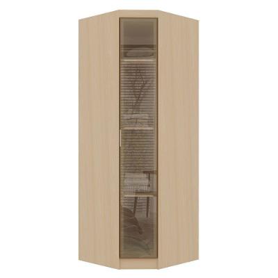 Guarda Roupa de Canto Mônaco 1 Porta de Bater sem Gavetas MDP com Vidro Reflecta Carvalho-vidro