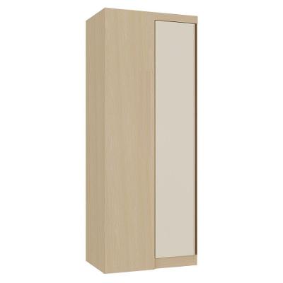 Guarda Roupa de Canto Mônaco 1 Porta de Bater sem Gavetas MDF MDP Carvalho-off White Pérola Luciane