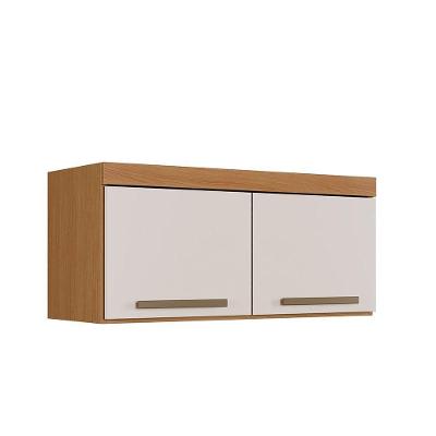 Armário Aéreo Granada 80CM 2 Portas MDP Off White e Cinamomo Arte Móveis