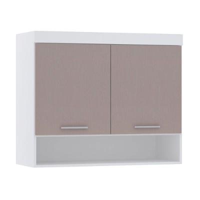 Armário Aéreo Maleiro 97CM 2 Portas MDP Porta de Correr Branco Luciane Móveis