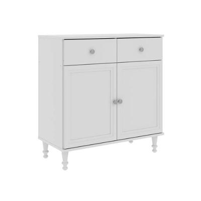 Aparador Buffet R-629 Moderno 2 Portas 2 Gavetas MDP 80CM Branco Ditália Móveis