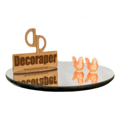 Tampo de Mesa Somente para Mesa sem Porta 1 Prateleira MDF e Espelho 50CM Preto