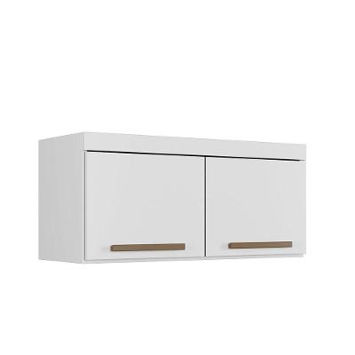 Armário Aéreo Granada 80CM 2 Portas MDP Correr Branco Suspenso Arte Móveis