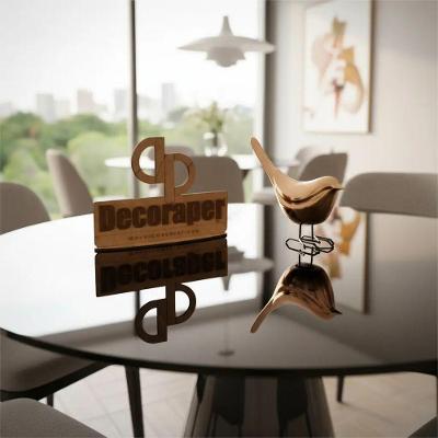 Tampo de Mesa com 50cm e Vidro Preto 1 Prateleira MDF Laqueado 50CM Decoraper