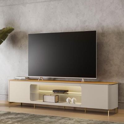 Rack para TV Santorini 239CM MDF-MDP Porta Giratória Off White Casah