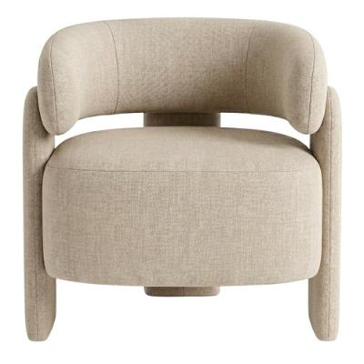 Poltrona Decorativa Lume com Pés Palito em Linho Bege Milani Movelaria