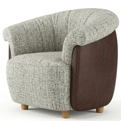 Poltrona Decorativa Alce com Estrutura em Madeira e Revestimento Bouclé e Courino TCE 1018 TCS 721
