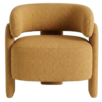 Poltrona Decorativa Lume com Pés Palito Linho Bege Milani Movelaria