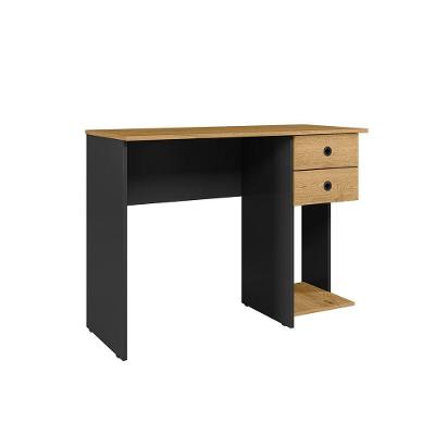 Mesa para Computador Retangular Mesa Escrivaninha 4115 Moderno 2 Gavetas MDP 100CM Preto Qmovi