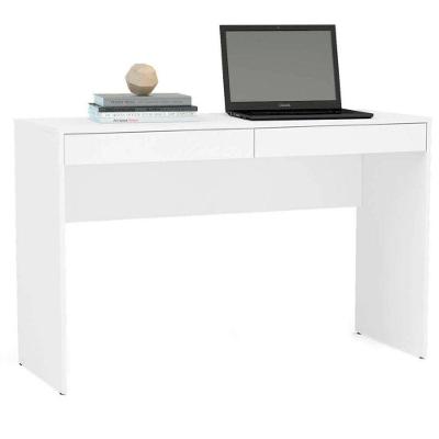 Mesa para Computador Lindóia Moderno 2 Gavetas MDP 120CM Branco Politorno Móveis