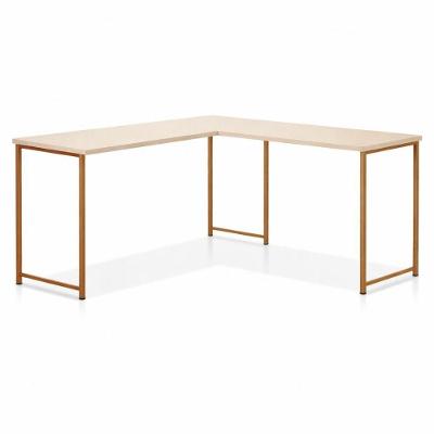 Mesa em l Orion Industrial sem Gavetas MDF-MDP 130CM Bronze KLM Store