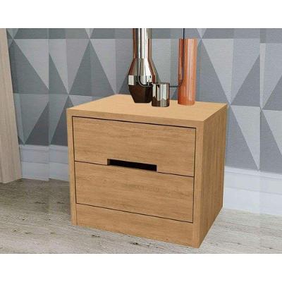 Mesa Cabeceira S822 2 Gavetas MDF-MDP Moderno Marrom Canela Kappesberg
