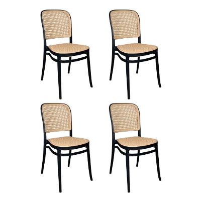 Kit 4 Cadeiras de Jantar Roma Plástico Polipropileno Preta Oficial Webshop