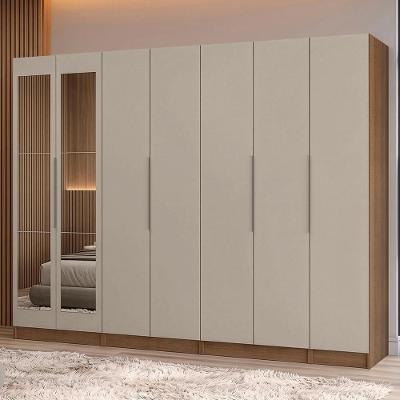 Guarda Roupa Modulado Neo 7 Portas de Bater 4 Gavetas MDP Rustic-crema Madesa 200CM