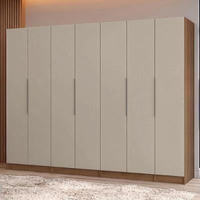 Guarda Roupa Modulado Neo 7 Portas de Bater 4 Gavetas MDP Rustic Crema Madesa 280CM