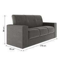 Sofá 2 E 3 Lugares Recife Veludo Cinza Mamflex Cinza