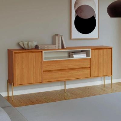 Buffet Balcão Florença Moderno 2 Portas 2 Gavetas MDF 184CM Off White Dalla Costa Móveis