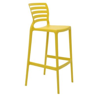 Banqueta Sofia Assento em Polipropileno Base Fixa com Encosto Fixo Amarelo Tramontina 47CM