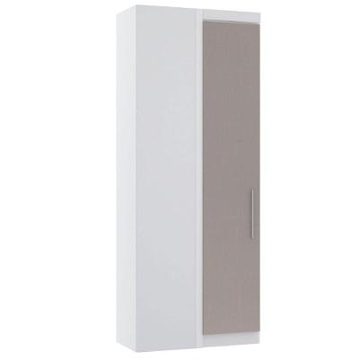 Guarda Roupa de Canto Alpes 1 Porta de Bater MDP Branco Pf-cinammon Pf Luciane Móveis 90CM