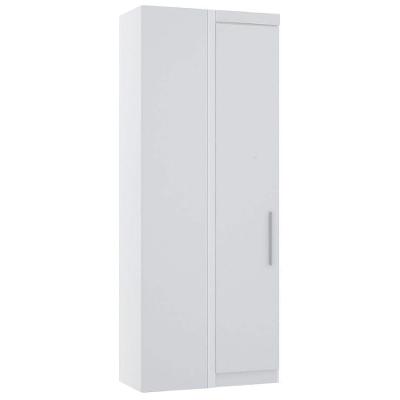 Guarda Roupa de Canto Alpes 1 Porta de Bater MDP Branco Pf com Cabideiro Luciane Móveis 90CM