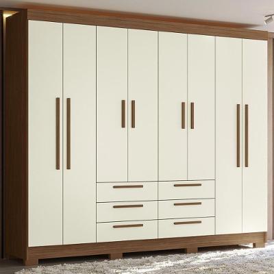 Guarda Roupa Casal Valenza S01 8 Portas 6 Gavetas MDP Jatobá-areia Mpozenato 212CM