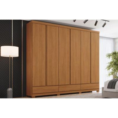 Guarda Roupa Casal Imperial 6 Portas 9 Gavetas MDF Cinamomo Móveis Henn 54CM