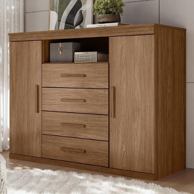 Cômoda Savana S01 4 Gavetas 2 Portas MDF-MDP Jatobá Mpozenato 129CM