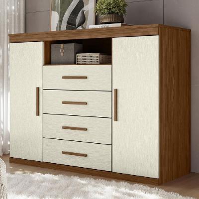 Cômoda Savana S01 4 Gavetas MDF-MDP Jatobá-areia Mpozenato 129CM