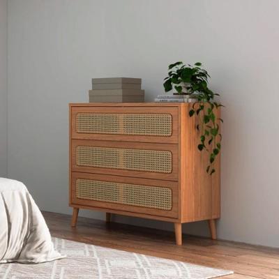 Cômoda Nature 3 Gavetas MDF Puxador Metálico Freijó Dalla Costa Móveis