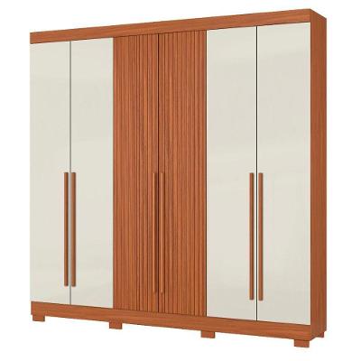 Guarda Roupa Casal 2030230 6 Portas de Bater 2 Gavetas MDP Aramóveis