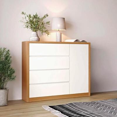 Cômoda 159 4 Gavetas MDF Puxador Metálico Off White Dalla Costa Móveis