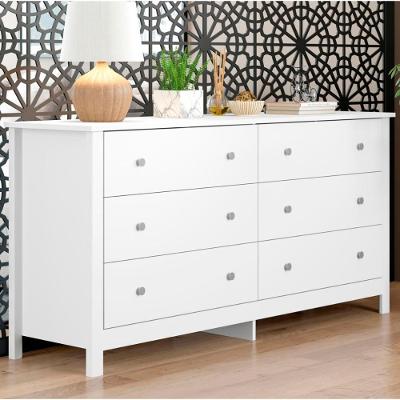 Cômoda Ditália 6 Gavetas MDF Puxador Alumínio Branco 145CM Ditália Móveis
