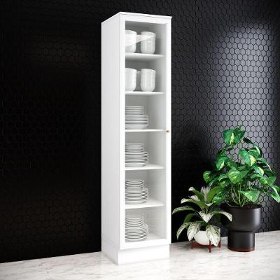Cristaleira Amy Casa 812 1 Porta 5 Prateleiras MDF-MDP Branco 50CM Casa 812