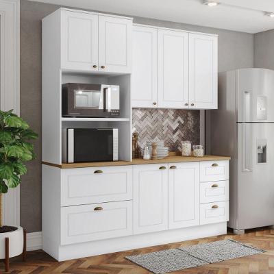 Cozinha Compacta Amy Casa 812 3 Portas 5 Gavetas MDF 191,5CM Branco Casa 812