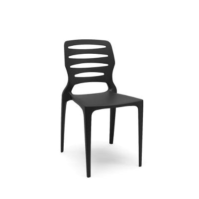 Cadeira Ville Estrutura em Plástico Polipropileno Preta Plaxmetal 43,7CM