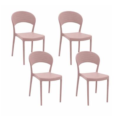 Cadeira Tramontina Sissi Estrutura MDF-MDP Assento Polipropileno Caramelo 46CM Kit 4 Unidades