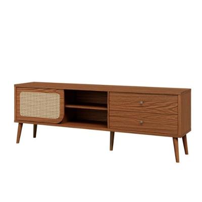 Rack Tela 180CM com Porta de Correr e 2 Gavetas TB306PN MDF Marrom Dalla Costa Móveis