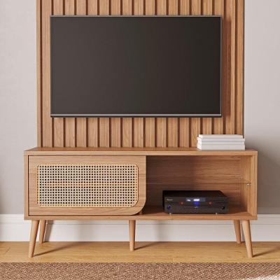 Rack Tela para TV 135CM MDF com Porta de Correr Marrom Dalla Costa Móveis