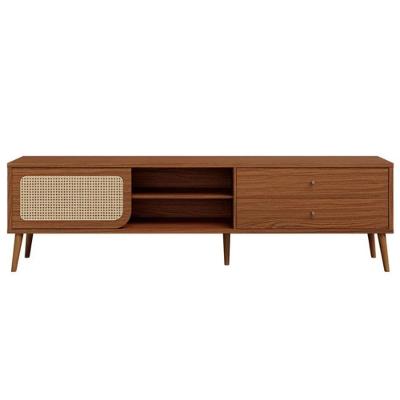 Rack para Tv TB311PN 60" 220CM MDF com 2 Gavetas Marrom Dalla Costa Móveis