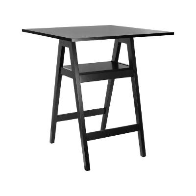 Mesa Bistrô Miami sem Porta Madeira Maciça e MDF 80CM Preto Decorise
