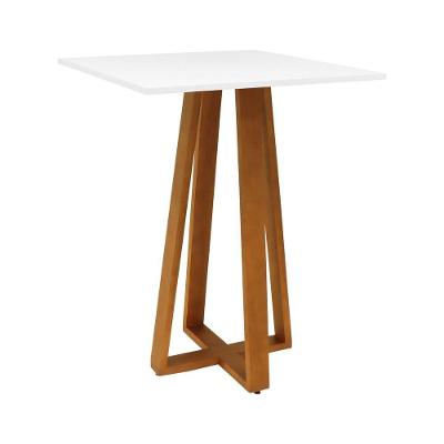 Mesa Bistrô Madri sem Porta sem Gavetas Madeira Maciça 80CM Amêndoa e Branco
