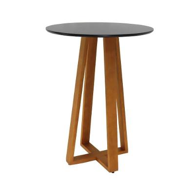 Mesa Bistrô Madri Madeira Maciça 2 Portas 1 Prateleira 80CM Amêndoa