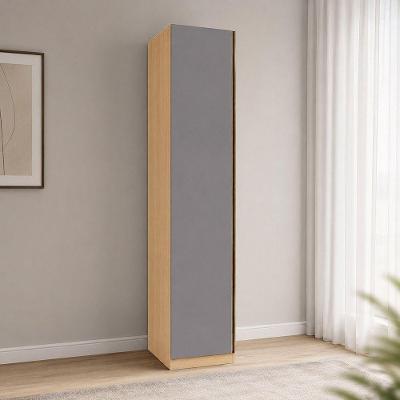 Guarda Roupa Modulado Essenza 1 Porta de Bater sem Gavetas MDF MDP Carvalho Andorra-cinza Puro